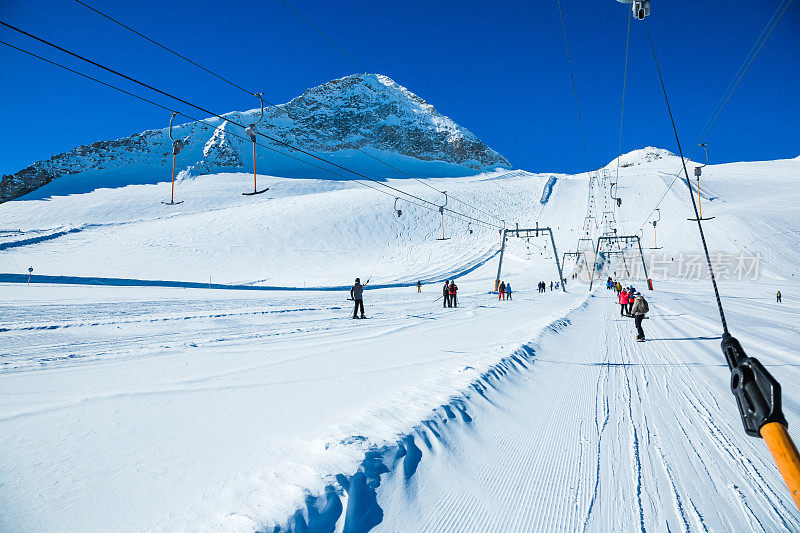 冬季滑雪胜地Hintertux, Tirol，奥地利